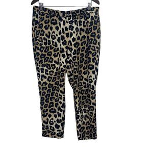 Banana Republic Pants Womens L Animal Print Elastic Waist Pull On Pockets Ankle